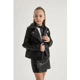 Defacto Girl Waterproof Faux Leather Jacket