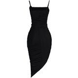 Trendyol Black Pleated Knitted Dress | ePonuda.com