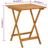  Sklopivi vrtni stol 60 x 60 x 75 cm od masivnog bagremovog drva | shoptok.hr
