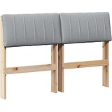 vidaXL Tapecirano vzglavje Svetlo siva 120 cm Masivno borovo les | Shoptok.si