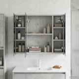  Kupaonski ormar s ogledalom Betonski sivi 60 x 14,5 x 50 cm | shoptok.hr
