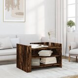 vidaXL Klubska mizica dimljeni hrast 80x50x50 cm inženirski les | Shoptok.si