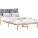 vidaXL Krevetni okvir s tapiciranim uzglavljem Smeđa 120 x 190 cm | shoptok.hr