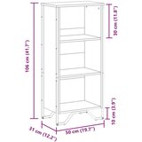 vidaXL Regal za knjige boja hrasta 50x31x106 cm konstruirano drvo | shoptok.hr