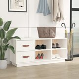  Klupa za cipele bijela 100 x 34x 45 cm od masivne borovine | shoptok.hr