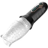 Funny Me Bellucci 360 - rotirajući vibrirajući masturbator (prozirno-crni) | shoptok.hr