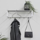 Spinder Design Kovinski stenski obešalnik v srebrni barvi s polico Rex – | Shoptok.si