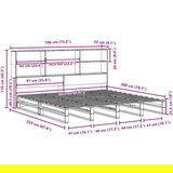  Krevet s regalom za knjige bez madraca 180x200 cm masivno drvo | shoptok.hr