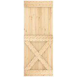  Klizna vrata Prirodna i bijela 80 x 210 cm Čvrsta borovina | shoptok.hr