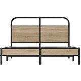 vidaXL Okvir kreveta bez madraca dimljena boja hrasta 140x190cm drveni | shoptok.hr