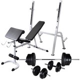  Klupa za vježbanje sa stalkom za utege i setom utega 60 5 kg | shoptok.hr