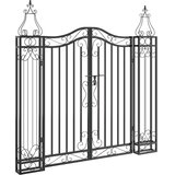  Vrtna vrata crna 121 x 8 x 120 cm od kovanog željeza | shoptok.hr