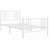  Metalni okvir kreveta uzglavlje i podnožje bijeli 90 x 200 cm | shoptok.hr