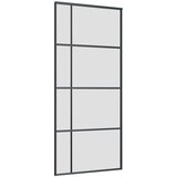 Klizna vrata s priborom crna 90 x 205 cm od ESG stakla | shoptok.hr