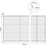  Gabion s žicom debljine 5 mm i mrežom 10x10 cm 750x30x150 cm | shoptok.hr
