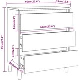  Komoda boja dimljenog hrasta 60 x 35 x 69 cm konstruirano drvo | shoptok.hr