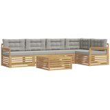 vidaXL Zunanja garnitura za sedenje 6 pcs Bela in svetlo siva, (5000280072) | Shoptok.si