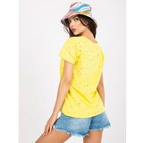 Fashion Hunters Yellow single color t-shirt with holes Cene
