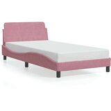 vidaXL Posteljni okvir z vzglavjem roza 100x200 cm žamet | Shoptok.si