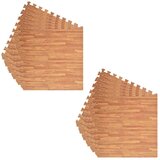 Puzzle prostirke za vježbanje 12 pcs Smeđa 4 32 ㎡ - boja drva 12 1 cm | shoptok.hr