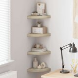  Plutajuće kutne police 4 kom boja hrasta 25 x 25 x 3,8 cm MDF | shoptok.hr