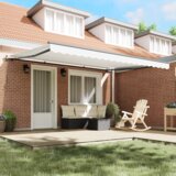 vidaXL Ručno uvlačiva tenda bijela 450x350 cm, Zamjenska tenda za 4,5x3,5 m okvir bijela | shoptok.hr