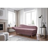 Miuform Prašno rožnat ležalnik iz rebrastega žameta (levi kot) Chic Charlotte – | Shoptok.si
