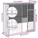 vidaXL Kavez za ptice antracit 215 x 78 x 200 cm od pocinčanog čelika | shoptok.hr