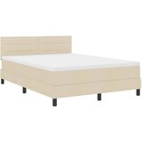  Krevet s opruga kutije s uzglavljem Krema 160 x 200 cm tkanina | shoptok.hr