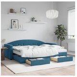 vidaXL Izvlečna dnevna postelja s predali modra 80x200 cm ža | Shoptok.si