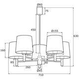  Argon 2085 - Luster na šipci PONTE 5xE27/15W/230V mesing/plava | Eponuda.com
