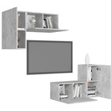 4-dijelni set TV ormarića siva boja betona konstruirano drvo | shoptok.hr