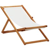  Sklopiva stolica za plažu od drva eukaliptusa i tkanine bijela | shoptok.hr