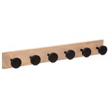 5five FIVE ČIVILUK SA 6 KUKICA 58X7X8CM MDF CRNA/NATURAL | Eponuda.com
