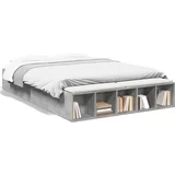  Okvir kreveta siva boja betona 160x200 cm od konstruiranog drva