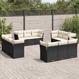  12-dijelni set vrtnih sofa od poliratana s jastucima crni | shoptok.hr
