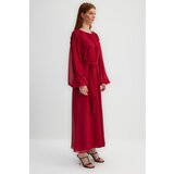 Trendyol X Kevser Sarıoğlu Fuchsia Chiffon Evening Dress With Draping Shoulder Belt and Drape | Eponuda.ba