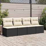  2-dijelni set vrtnih sofa s jastucima crni od poliratana bagrem | Eponuda.ba