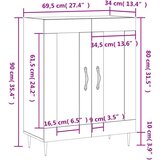 vidaXL Komoda siva sonoma 69,5x34x90 cm inženirski les | Shoptok.si
