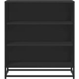 vidaXL Komoda črna 68x35x76 cm inženirski les in kovina | Shoptok.si