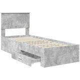  Konstrukcija postelje Betonsko siva in srebrna 75 x 190 cm, (5000103585) | Shoptok.si