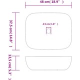 Nadgradni umivaonik sivi pravokutni 48x37,5x13,5 cm keramički | shoptok.hr