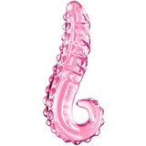 Icicles br. 24 - stakleni dildo s rebrastim jezikom (roza) | shoptok.hr