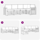  Set vanjskih sofa 5 pcs Bijela i krem 251 x 132,5 x 73 cm | Eponuda.com