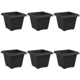  Kvadratna saksija za cvijeće 6 pcs Crna 33 x 33 x 26 cm | Eponuda.ba