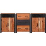  Kreveta 3 pcs Smeđa 165 x 30 x 75 cm Čvrsto drvo akacije | Eponuda.com