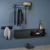 Spinder Design Črn kovinski stenski obešalnik s polico Dutch – | Shoptok.si