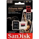 San Disk Extreme PRO microSDXC 64GB + SD Adapter do 200MB/s & 90MB/sA2 C10 V30 UHS-I U3 | Shoptok.si
