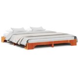  Krevetna konstrukcija Ulaštena smeđa Masivno drvo 200 x 200 cm | shoptok.hr