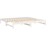  Dnevni ležaj na izvlačenje bijeli 2x(90x200)cm masivna borovina | shoptok.hr